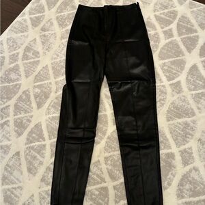 Zara Black Faux Leather-Style Trousers